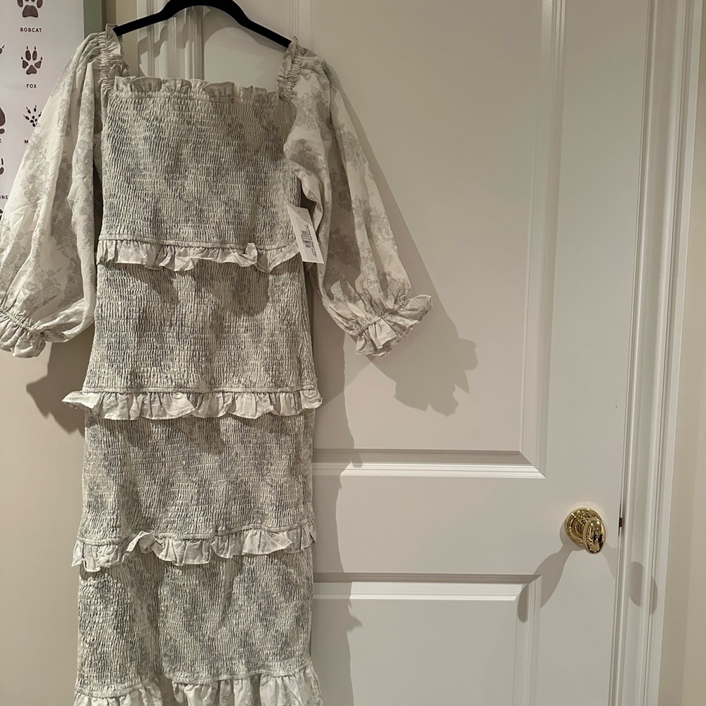 Elegant Sage Ruffled Dress